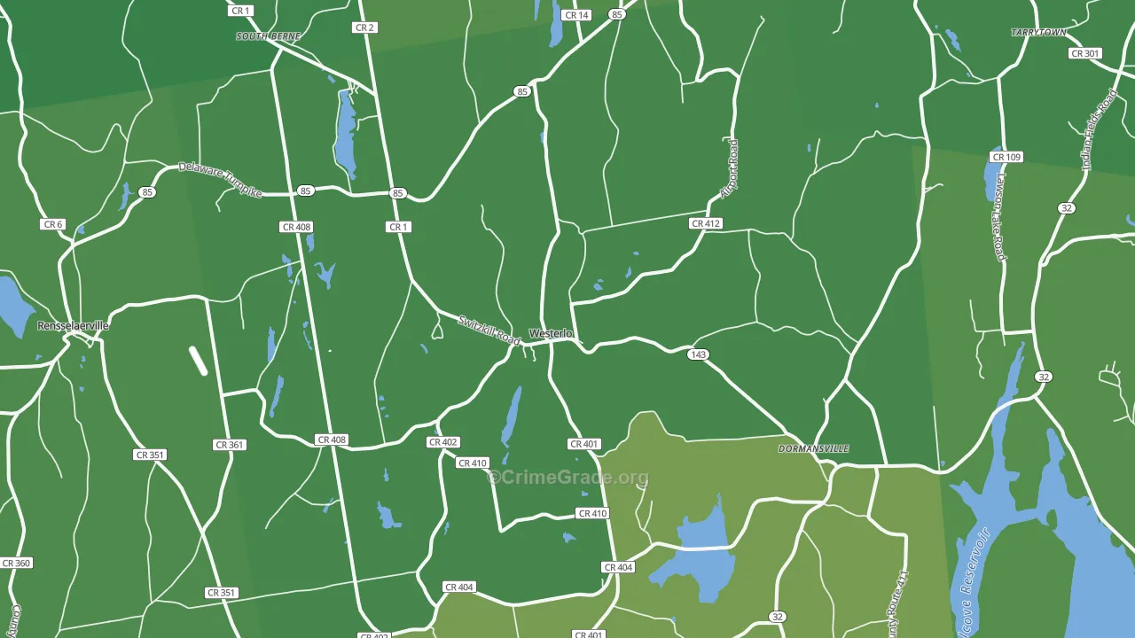 Westerlo, NY Map of Drug-Related Crime Rates