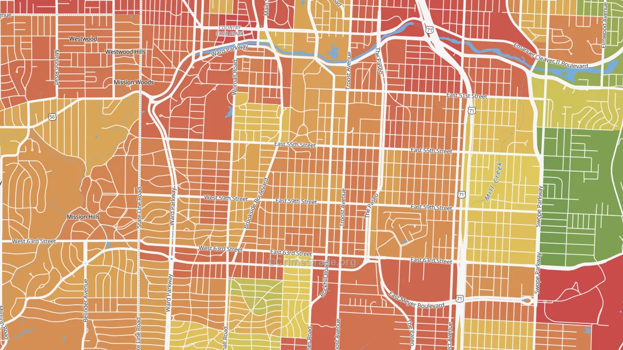 Western 49-63, Kansas City, MO Map of Drug-Related Crime Rates