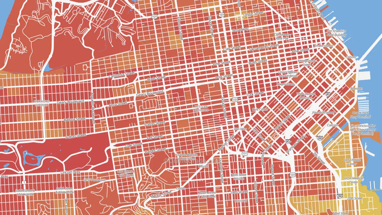 Western Addition, San Francisco, CA Map of Drug-Related Crime Rates