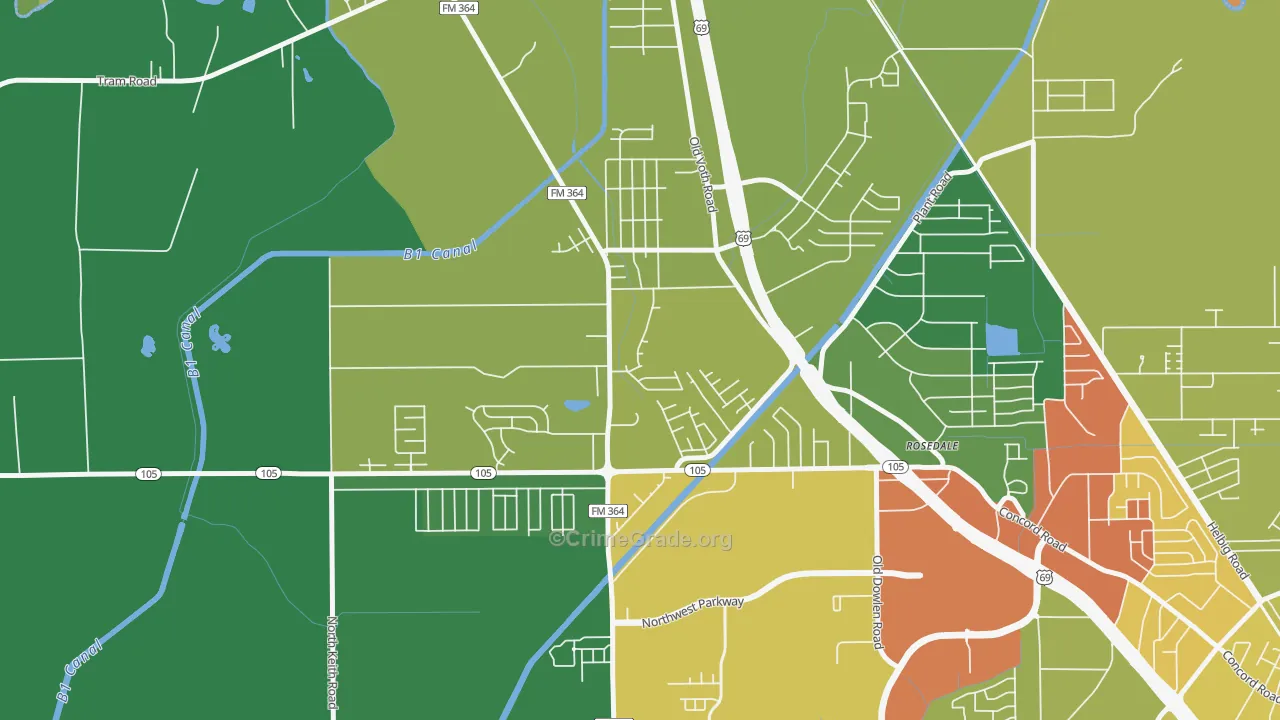 Western Hills, Beaumont, TX Map of Drug-Related Crime Rates