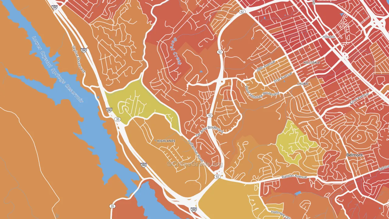 Western Hills, San Mateo, CA Map of Drug-Related Crime Rates