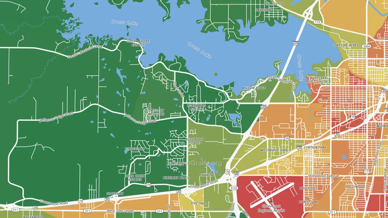 Western Hills Yarborough, Shreveport, LA Map of Drug-Related Crime Rates