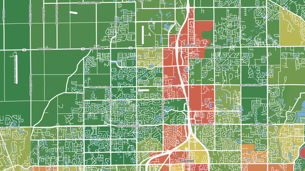 Westfield, IN Map of Drug-Related Crime Rates