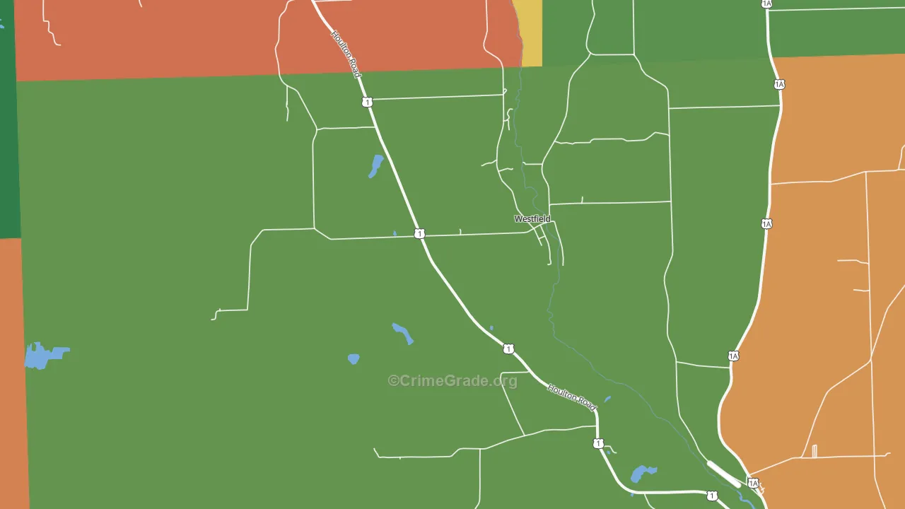 Westfield, ME Map of Drug-Related Crime Rates