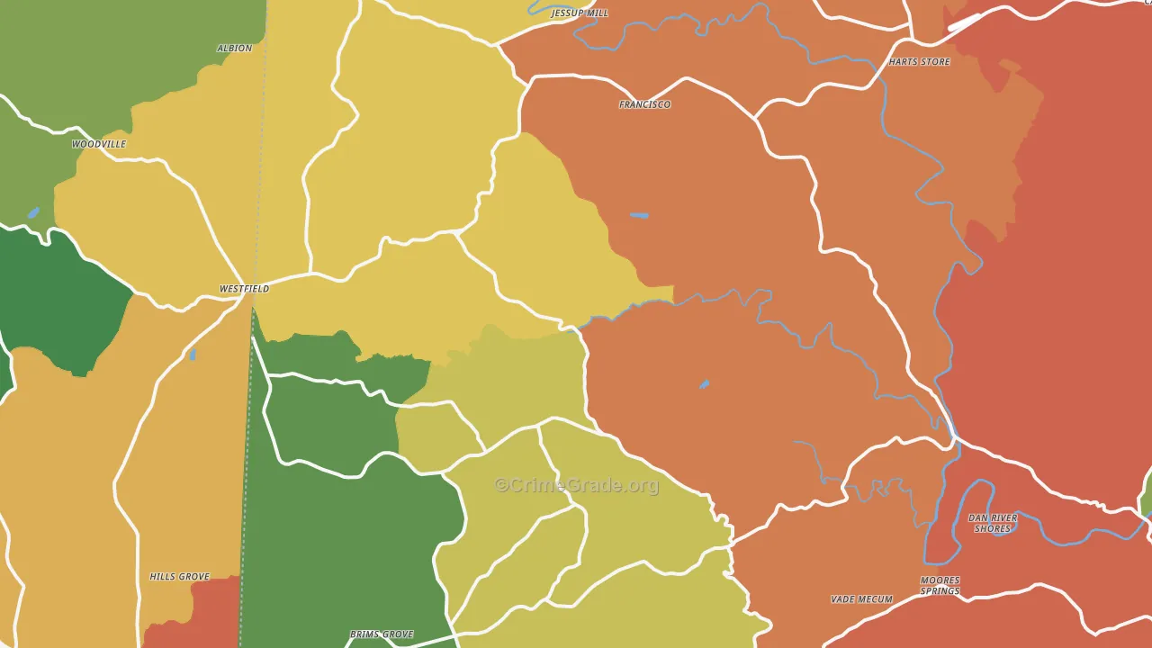 Westfield, NC Map of Drug-Related Crime Rates