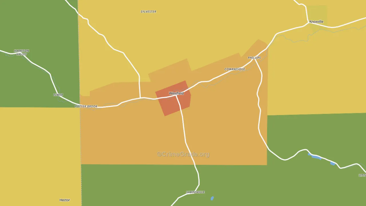 Westfield, PA Map of Drug-Related Crime Rates