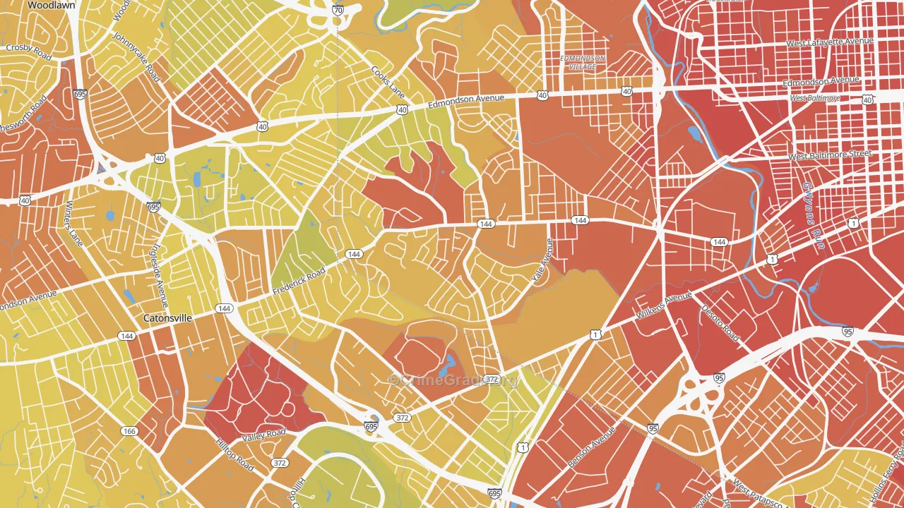 Westgate, Baltimore, MD Map of Drug-Related Crime Rates
