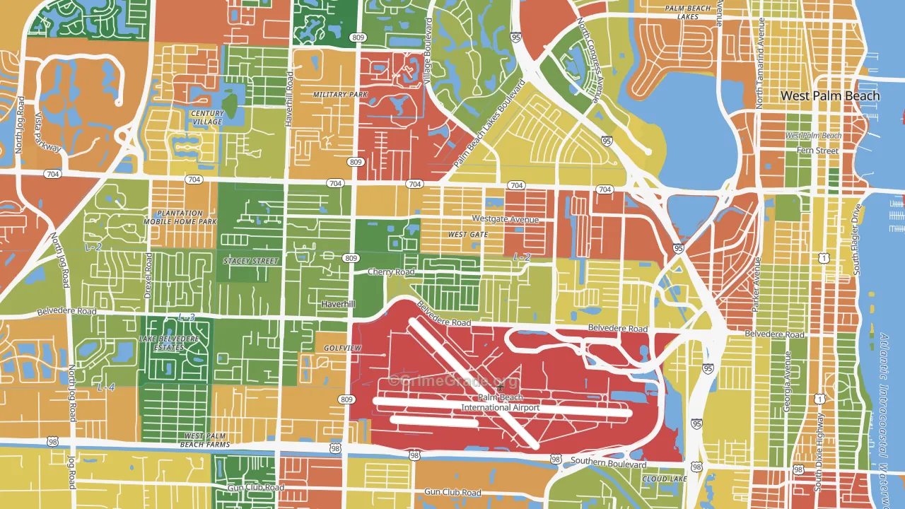 Westgate, FL Map of Drug-Related Crime Rates