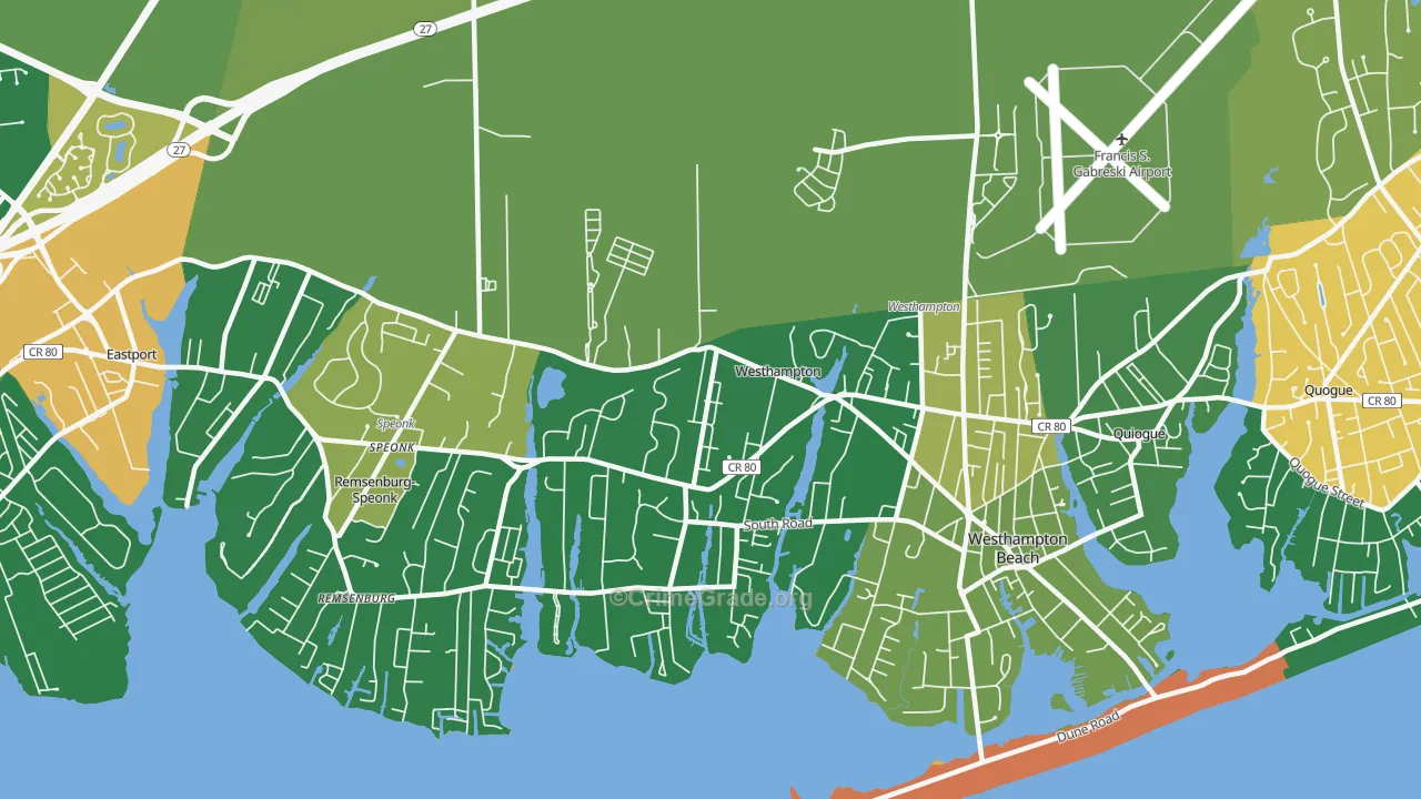 Westhampton, NY Map of Drug-Related Crime Rates