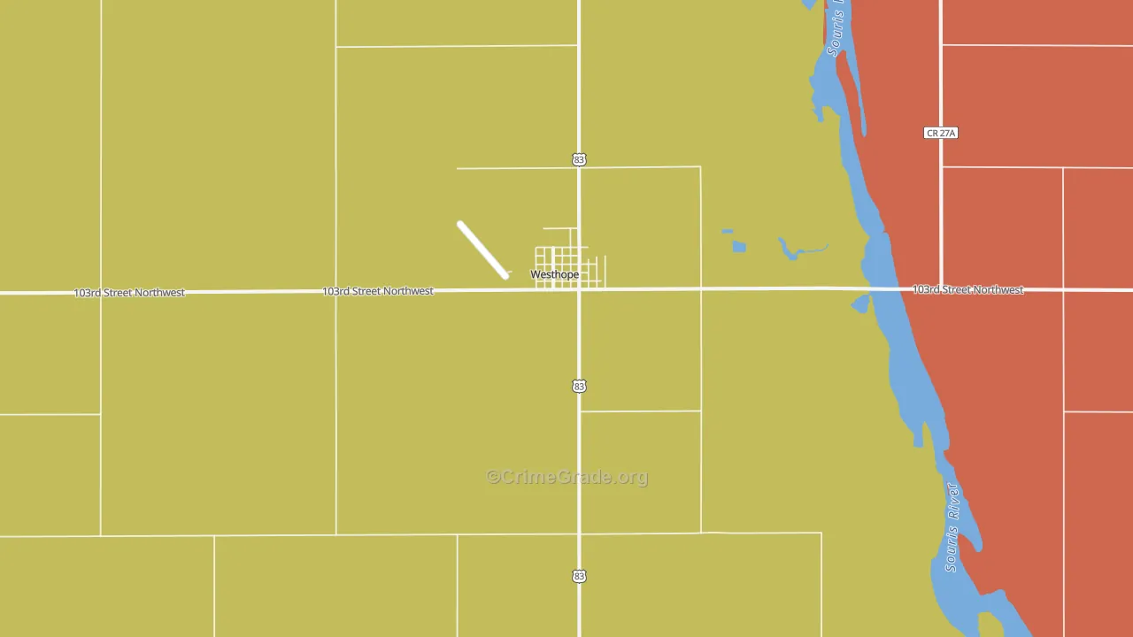 Westhope, ND Map of Drug-Related Crime Rates