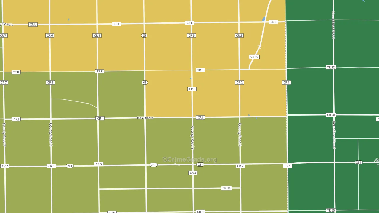 Westhope, OH Map of Drug-Related Crime Rates
