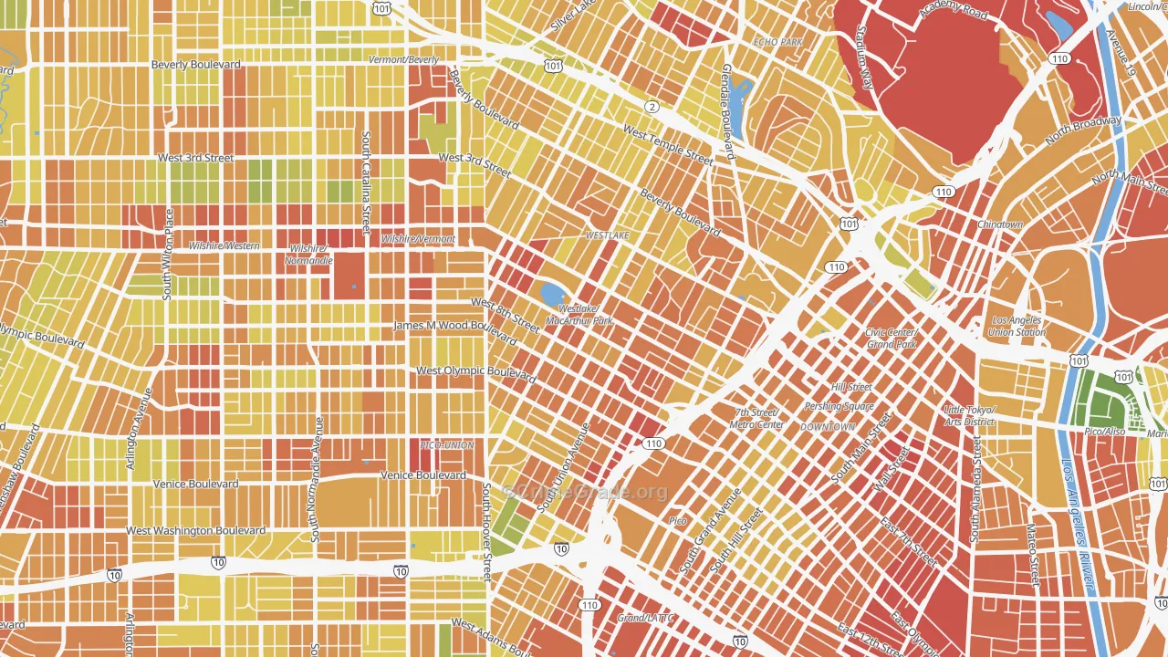 Westlake, Los Angeles, CA Map of Drug-Related Crime Rates