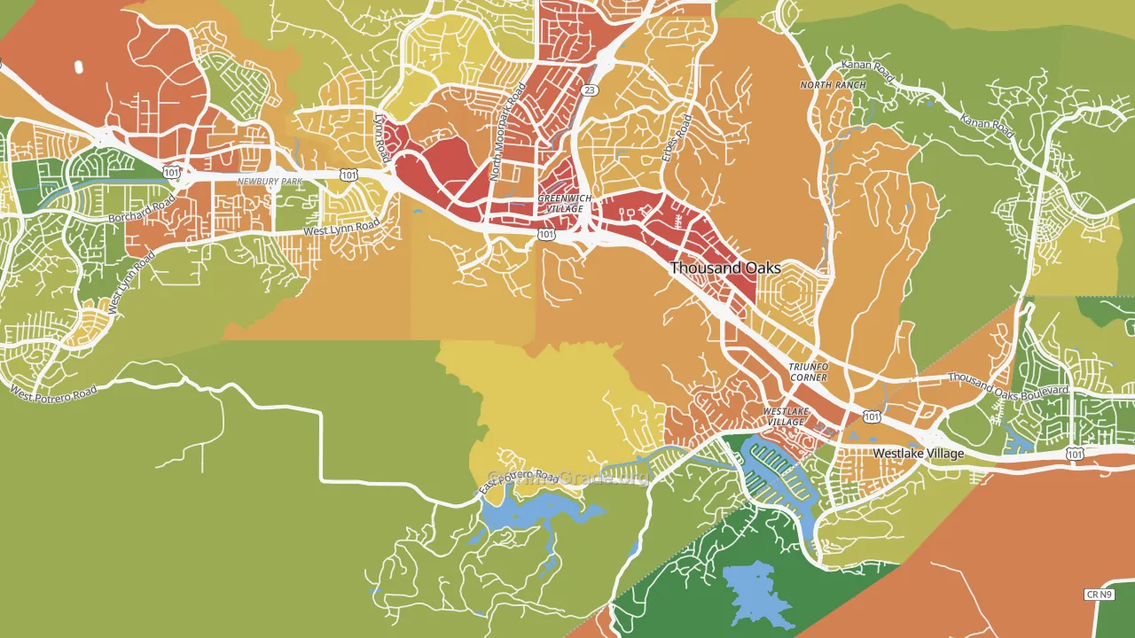 Westlake Village, Westlake Village, CA Map of Drug-Related Crime Rates
