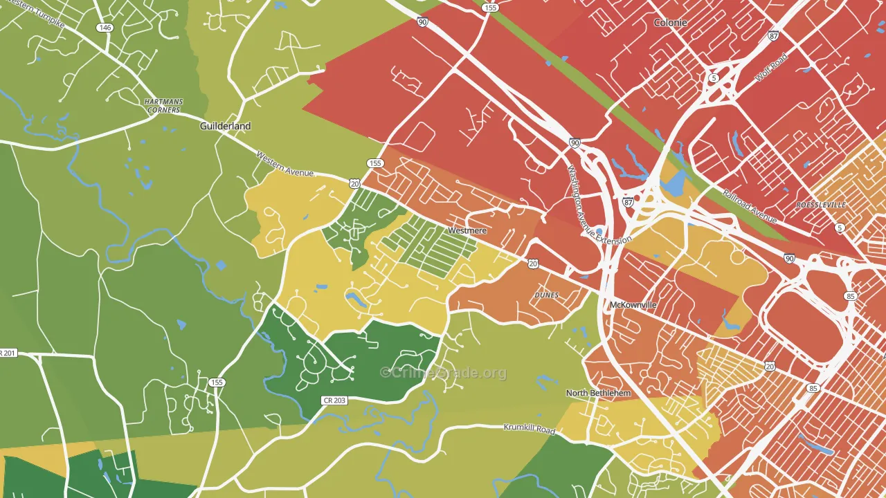 Westmere, NY Map of Drug-Related Crime Rates