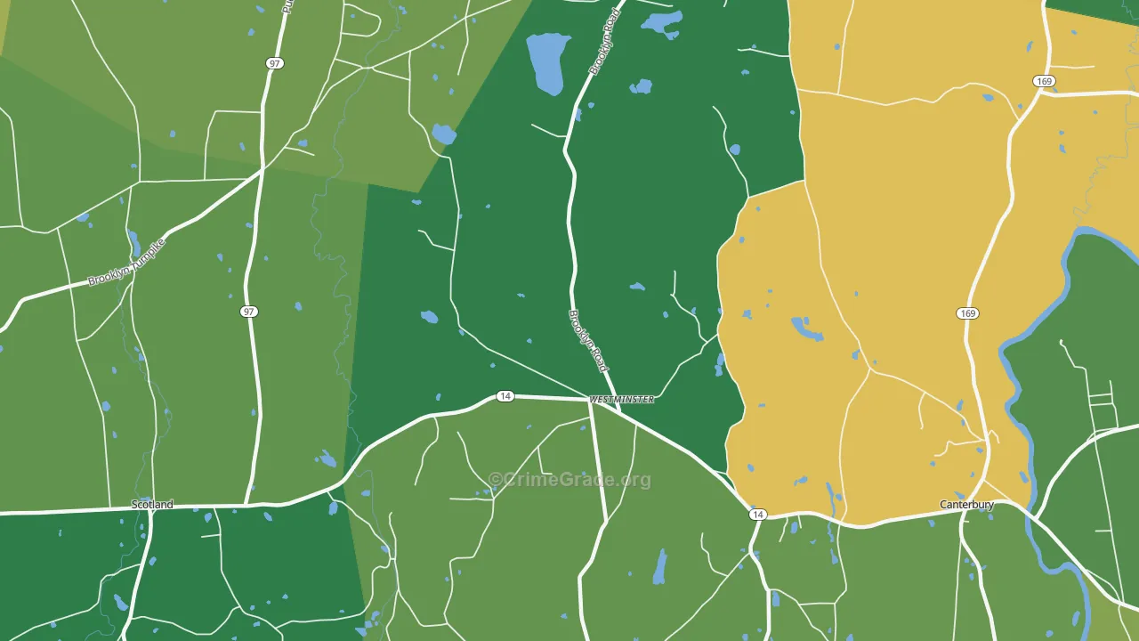 Westminster, CT Map of Drug-Related Crime Rates