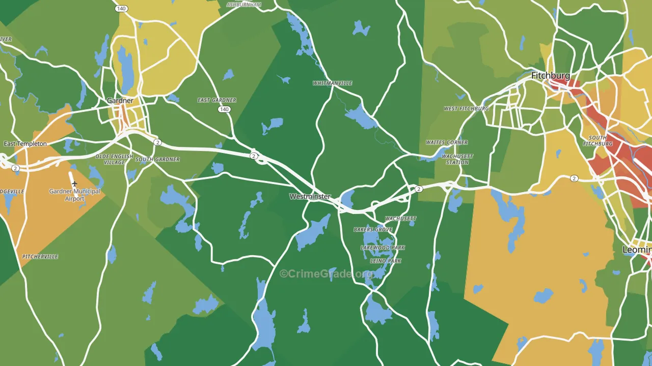 Westminster, MA Map of Drug-Related Crime Rates