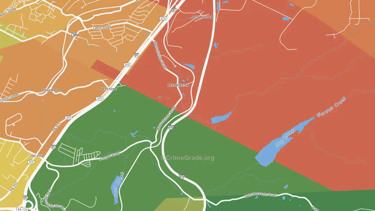 Westminster, PA Map of Drug-Related Crime Rates