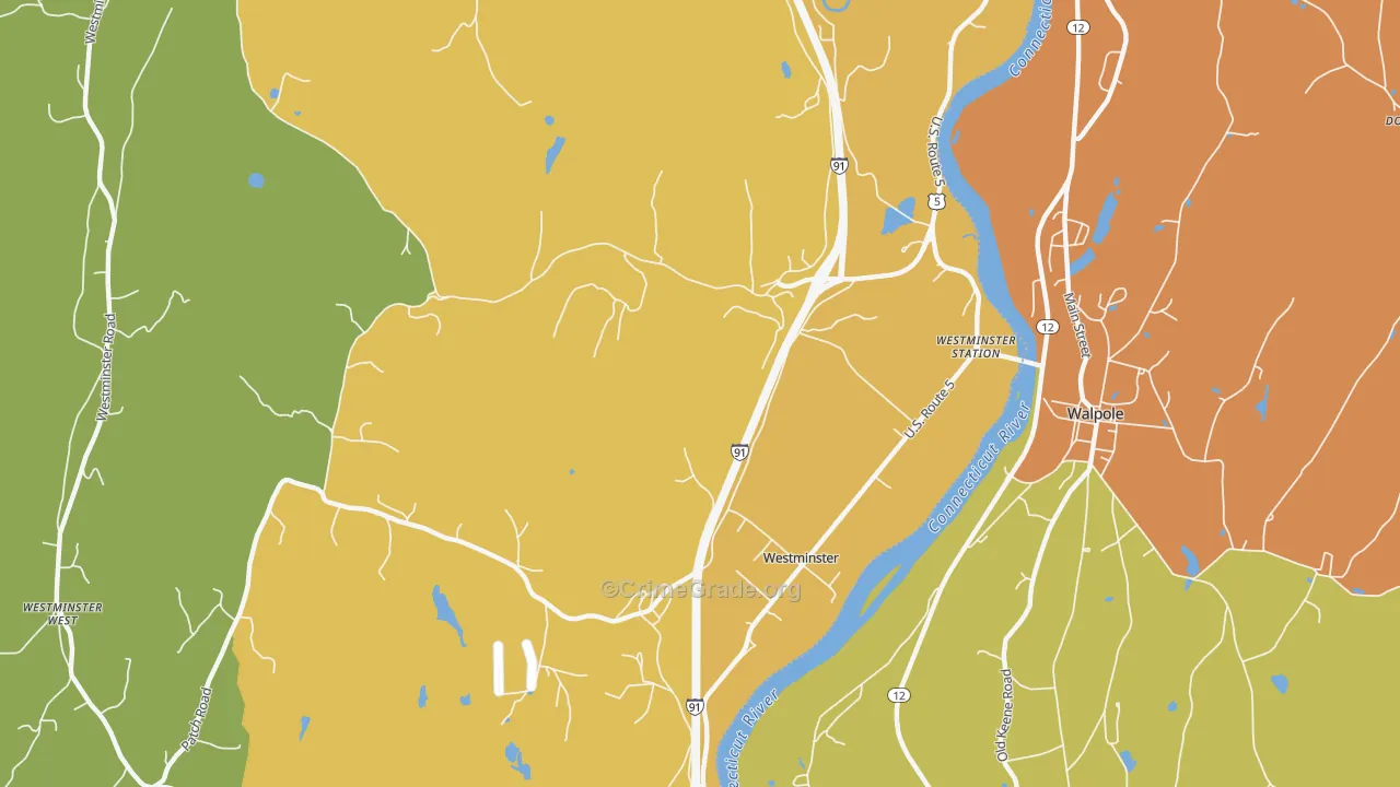Westminster, VT Map of Drug-Related Crime Rates