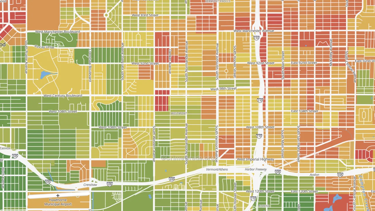 Westmont, CA Map of Drug-Related Crime Rates