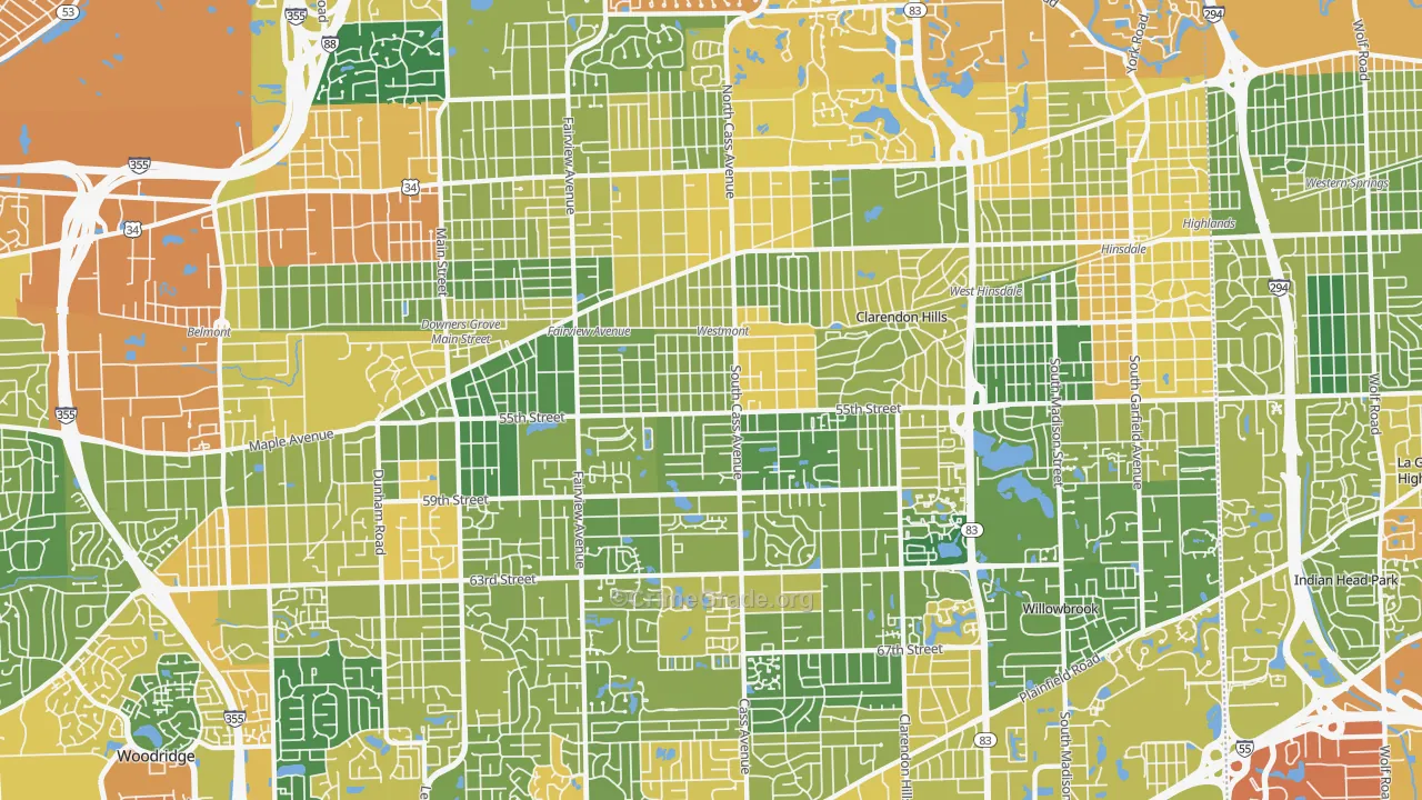 Westmont, IL Map of Drug-Related Crime Rates