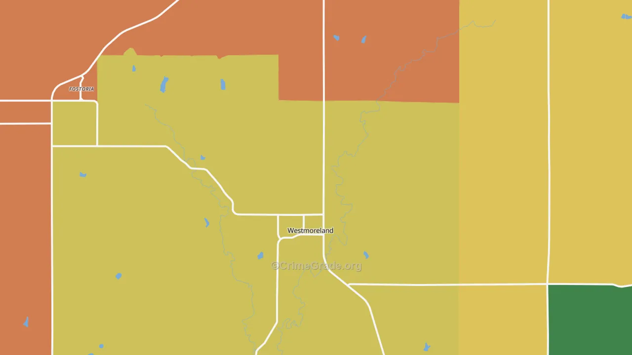 Westmoreland, KS Map of Drug-Related Crime Rates