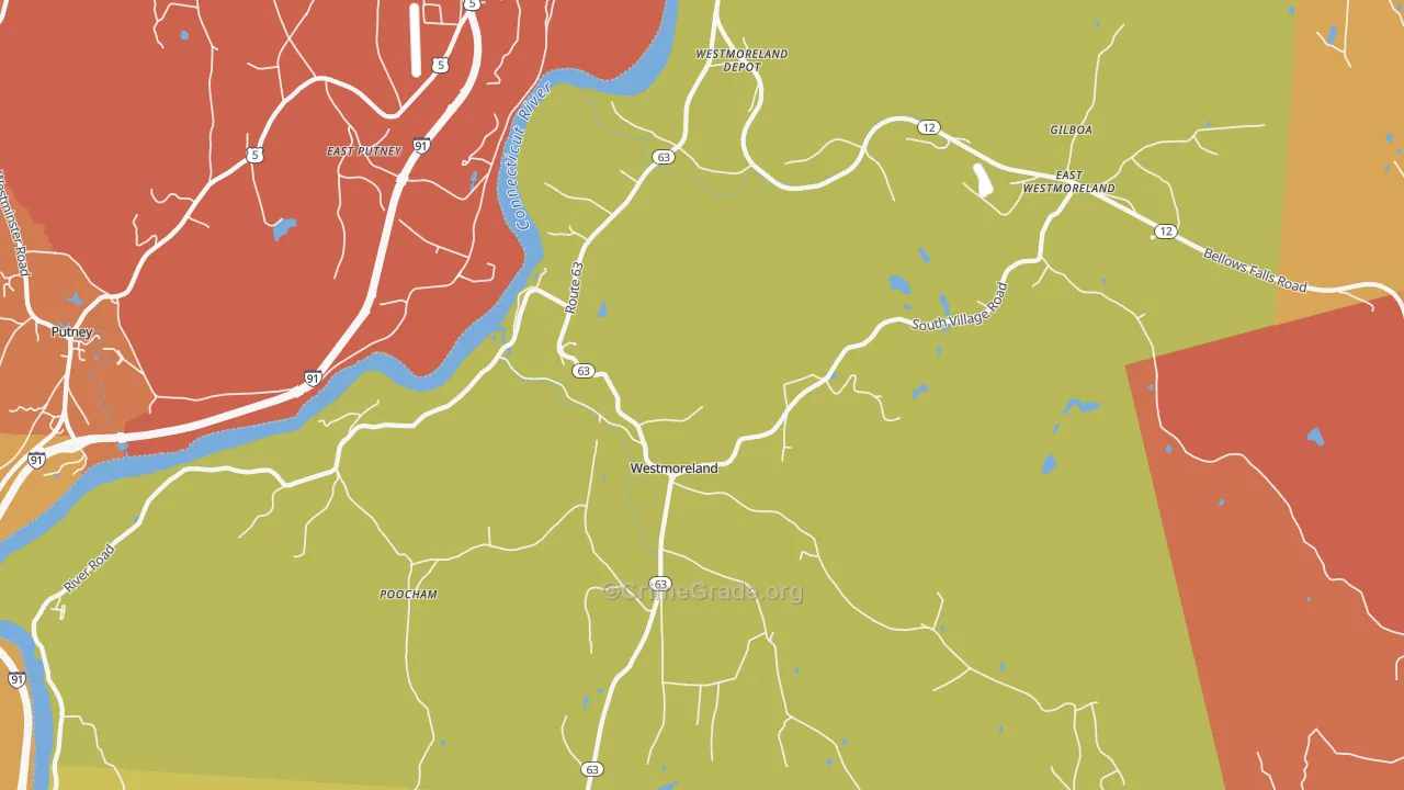 Westmoreland, NH Map of Drug-Related Crime Rates