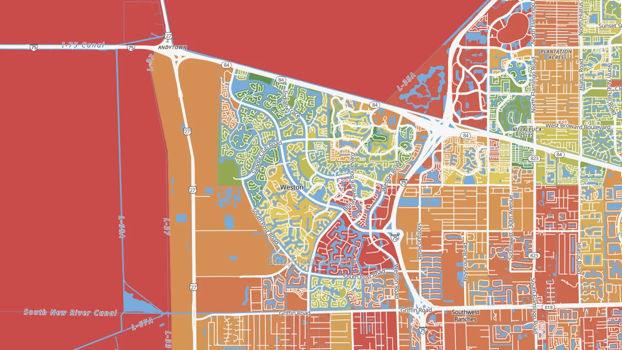 Weston, FL Map of Drug-Related Crime Rates