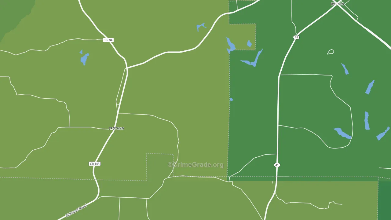 Weston, GA Map of Drug-Related Crime Rates