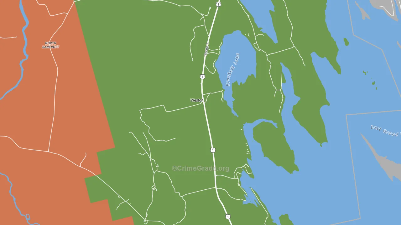 Weston, ME Map of Drug-Related Crime Rates