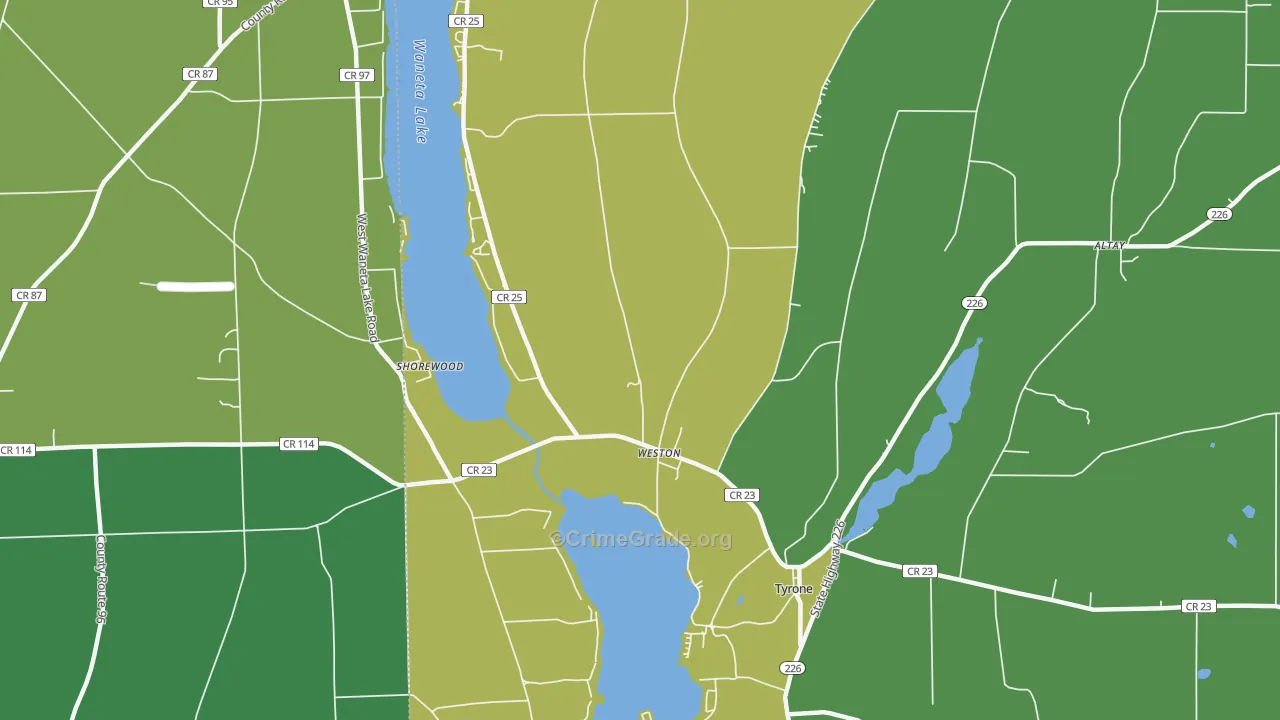 Weston, NY Map of Drug-Related Crime Rates