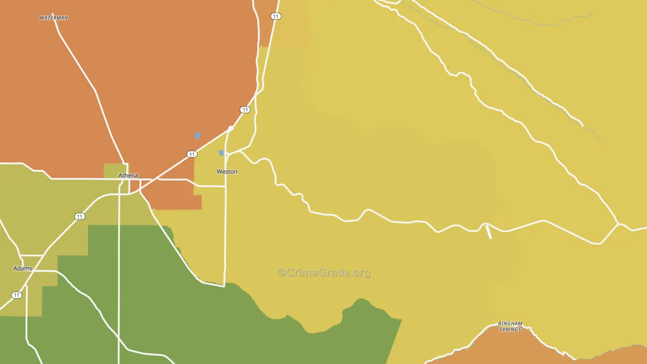 Weston, OR Map of Drug-Related Crime Rates