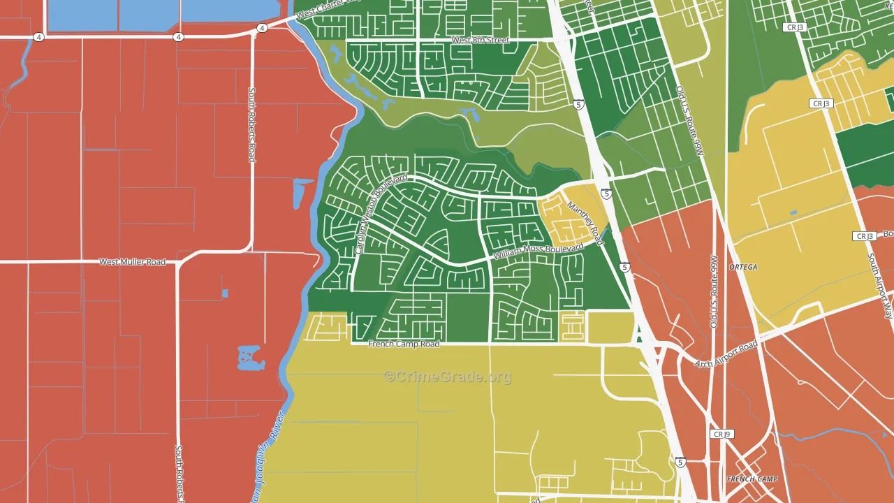Weston Ranch, Stockton, CA Map of Drug-Related Crime Rates