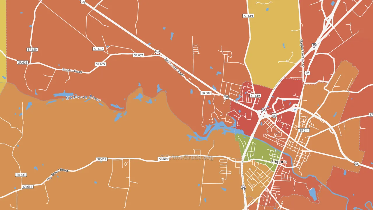 Westover Hills, VA Map of Drug-Related Crime Rates