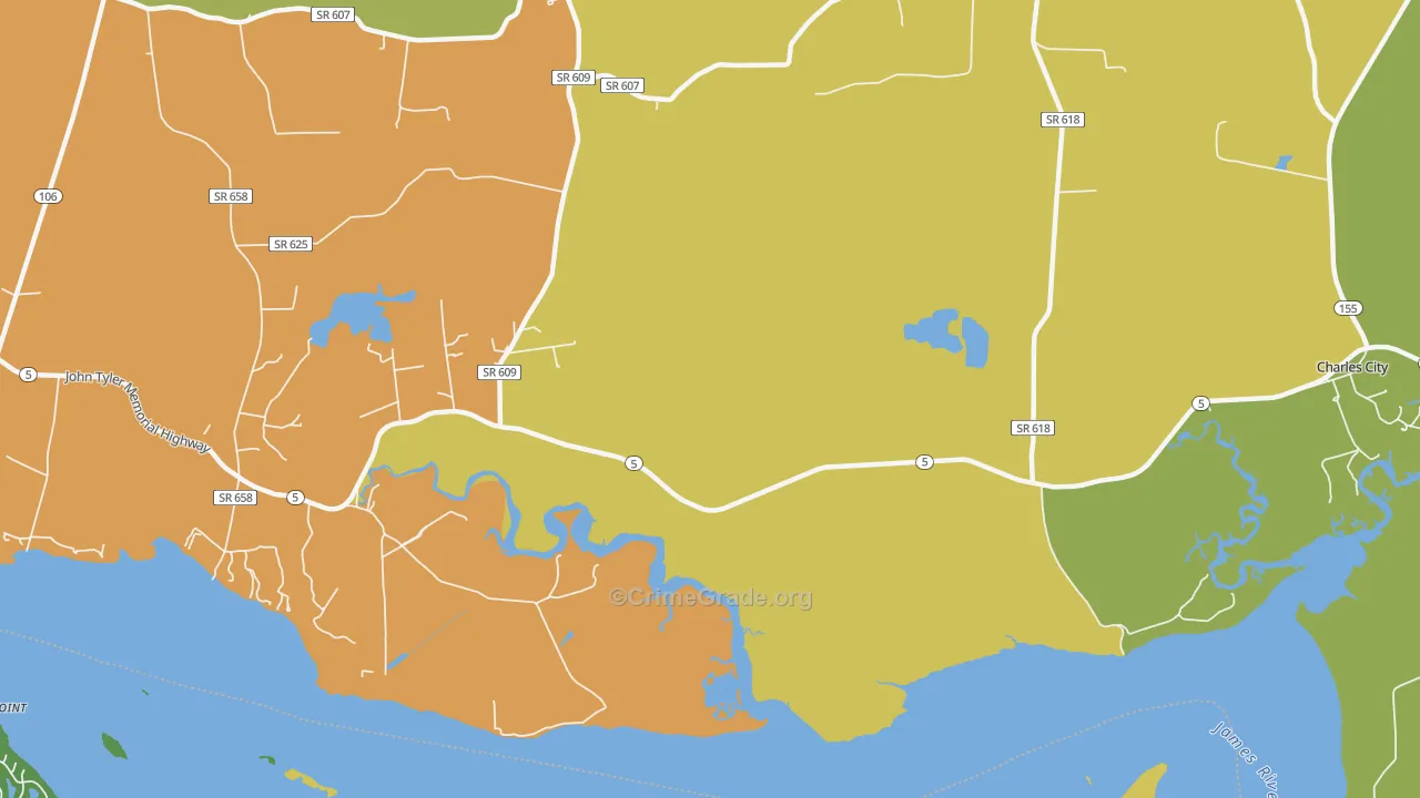 Westover, VA Map of Drug-Related Crime Rates