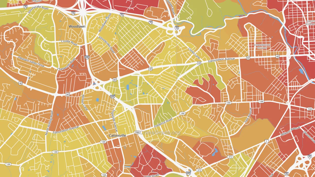 Westowne, Catonsville, MD Map of Drug-Related Crime Rates