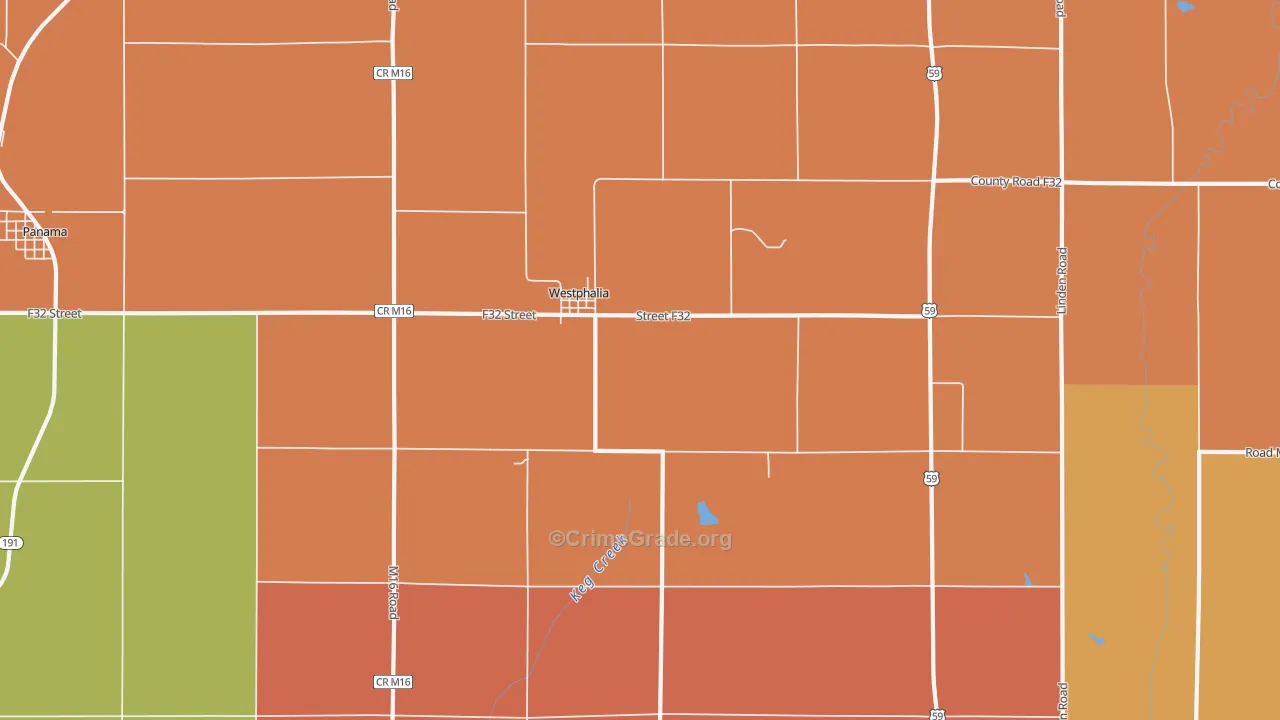 Westphalia, IA Map of Drug-Related Crime Rates