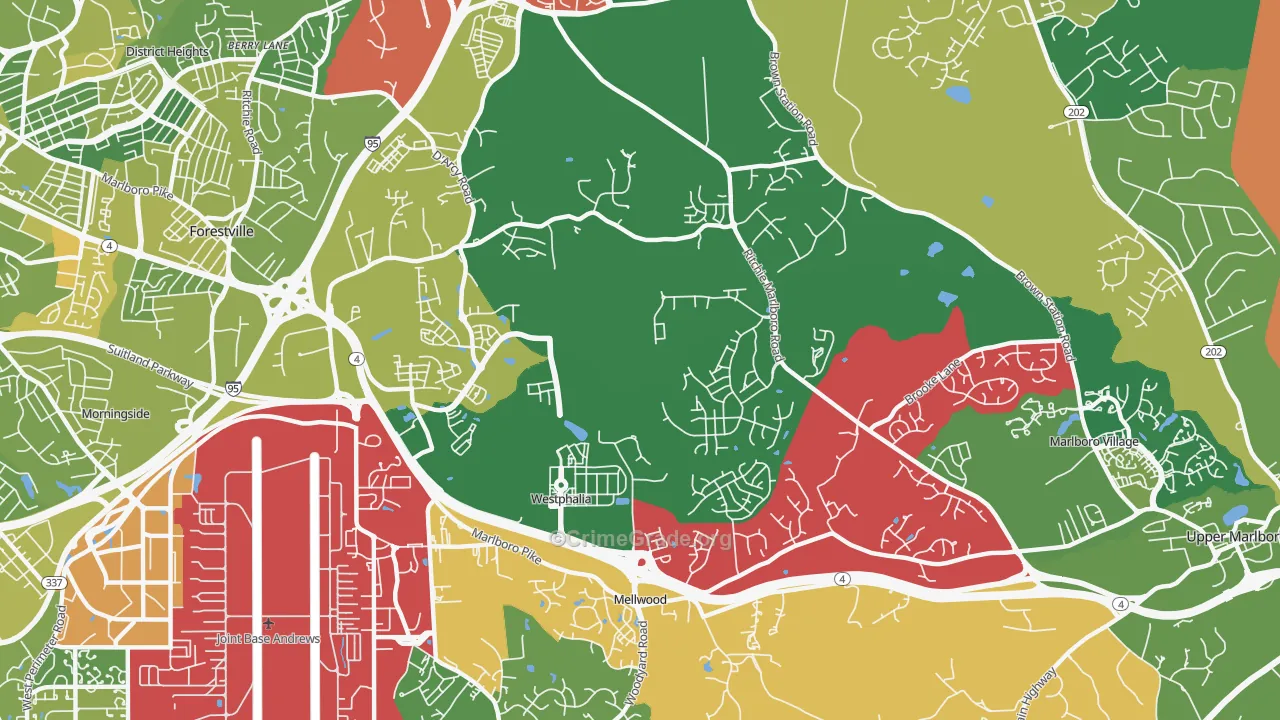 Westphalia, MD Map of Drug-Related Crime Rates
