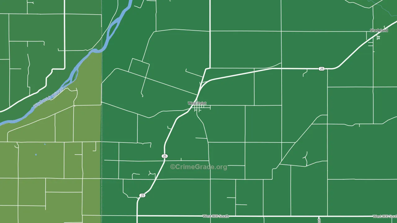 Westpoint, IN Map of Drug-Related Crime Rates