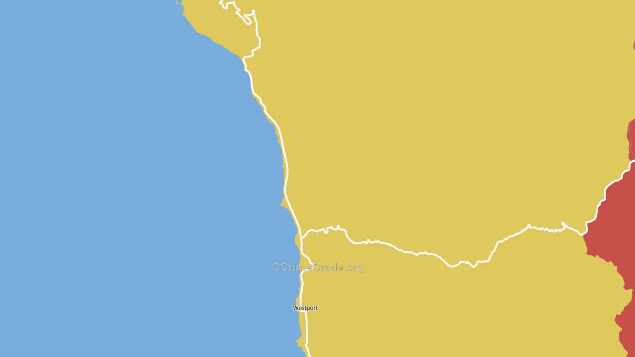 Westport, CA Map of Drug-Related Crime Rates