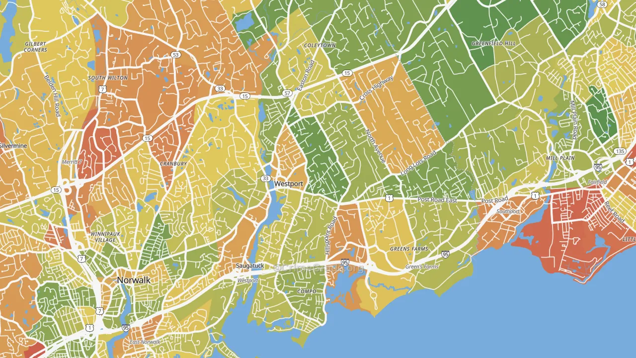 Westport, CT Map of Drug-Related Crime Rates