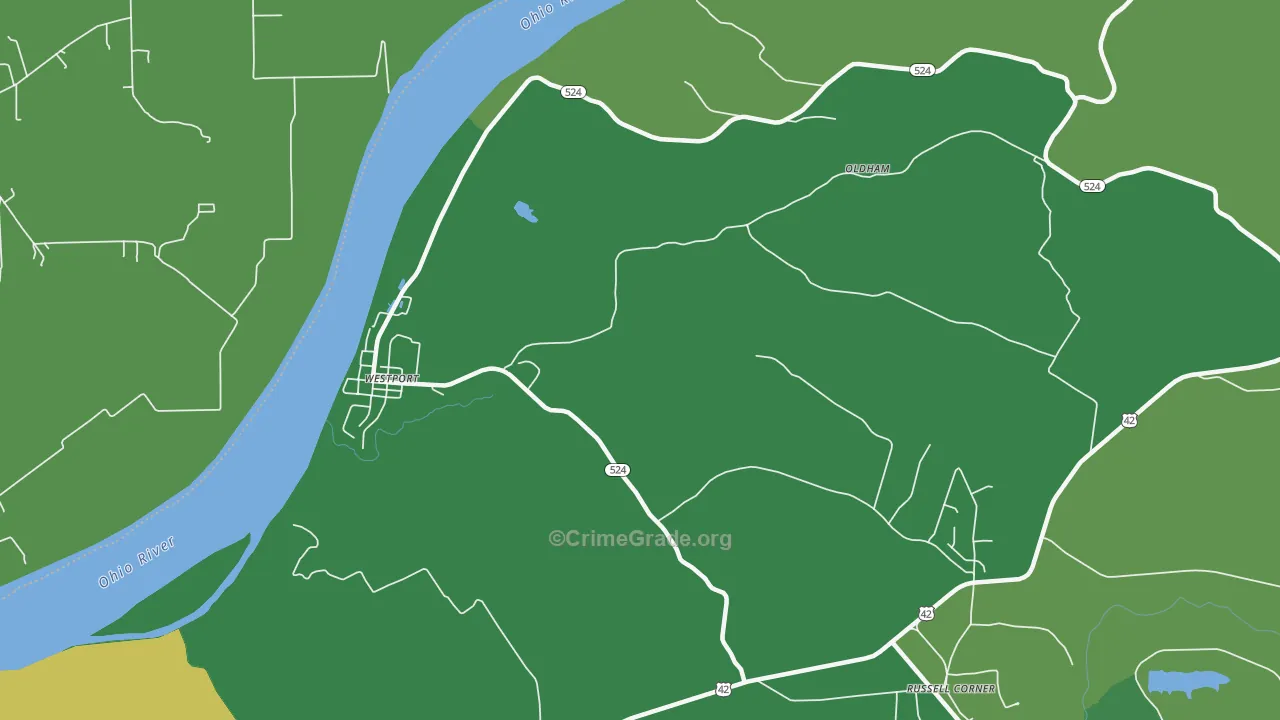 Westport, KY Map of Drug-Related Crime Rates