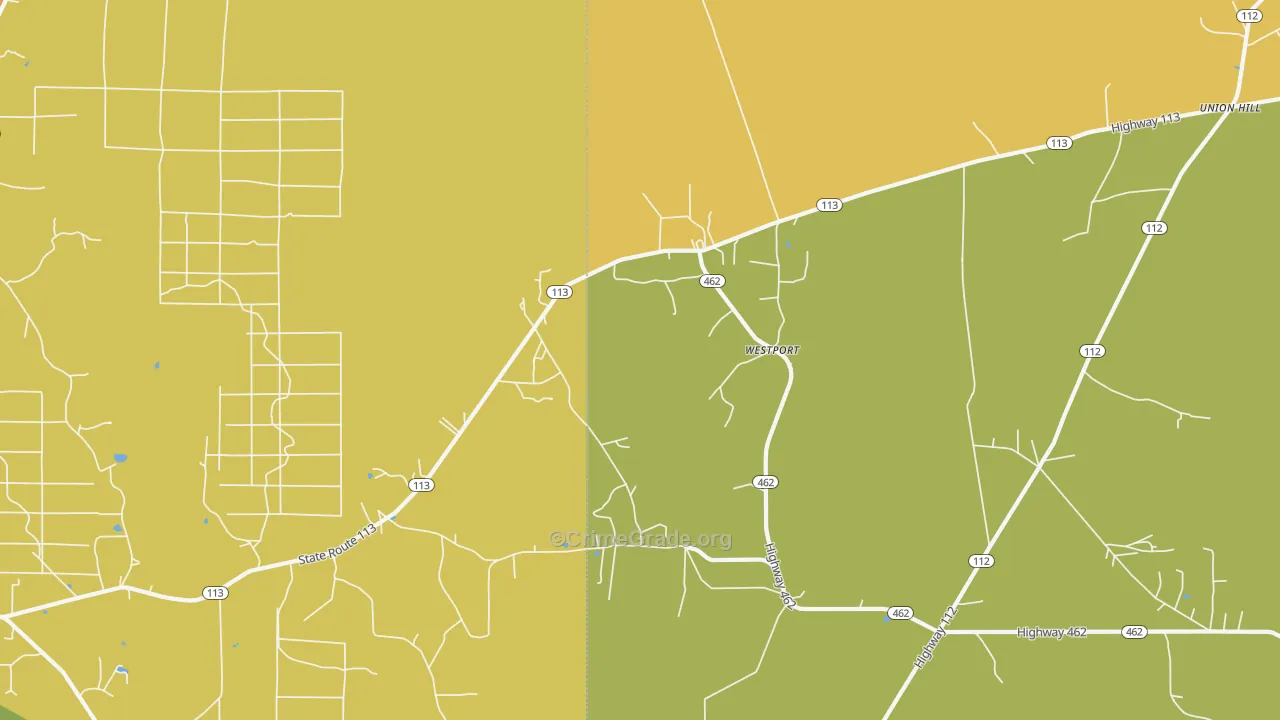 Westport, LA Map of Drug-Related Crime Rates