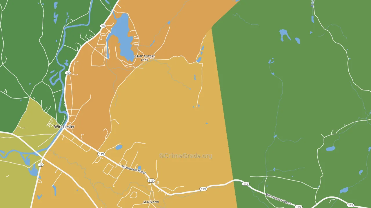 Westport, NH Map of Drug-Related Crime Rates