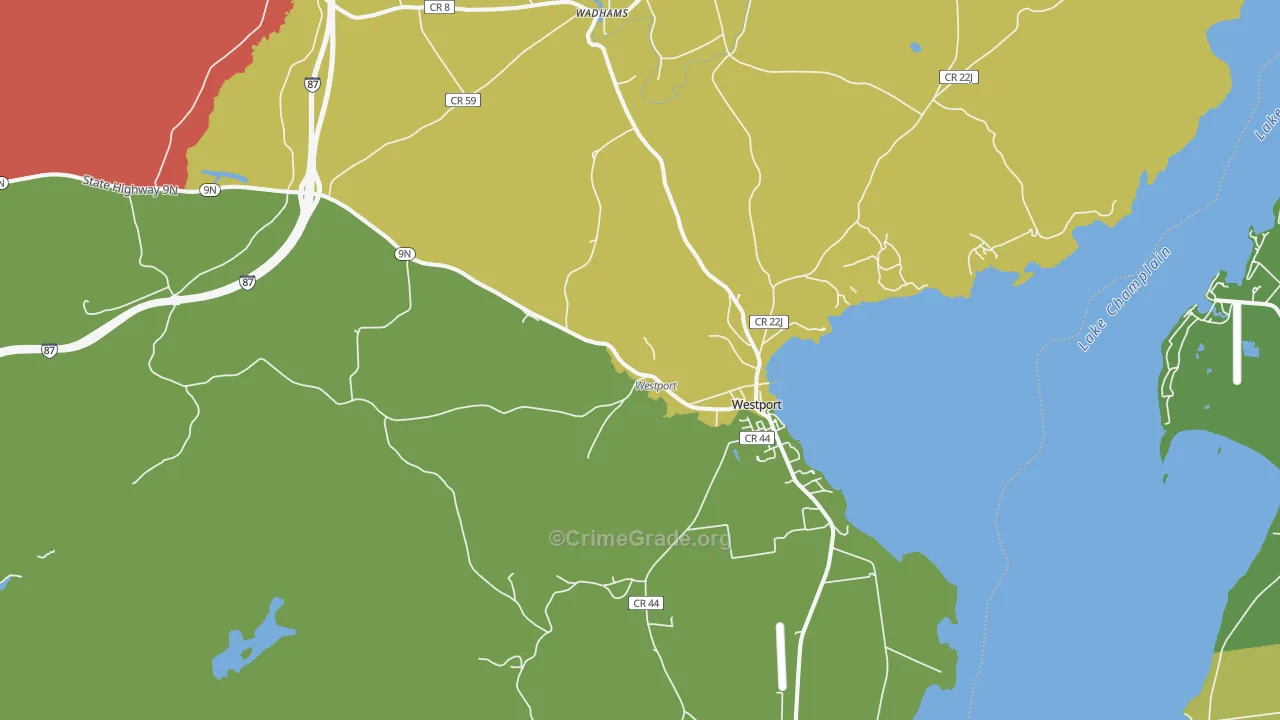 Westport, NY Map of Drug-Related Crime Rates