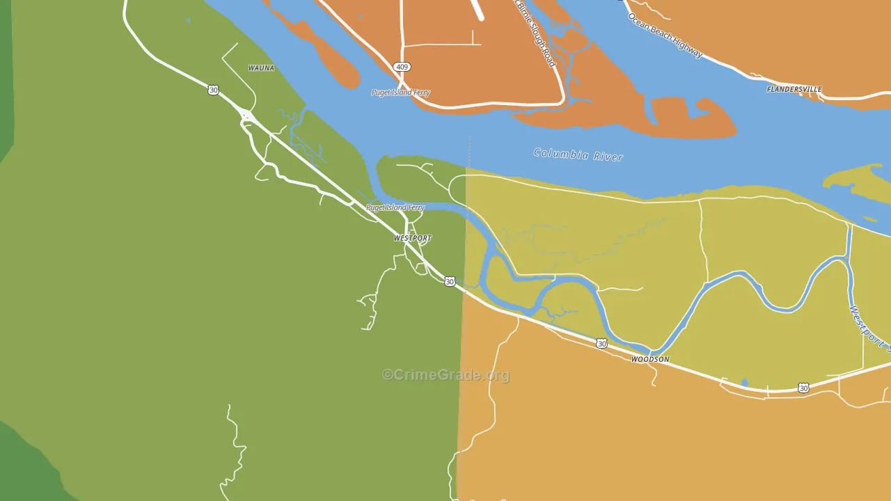 Westport, OR Map of Drug-Related Crime Rates