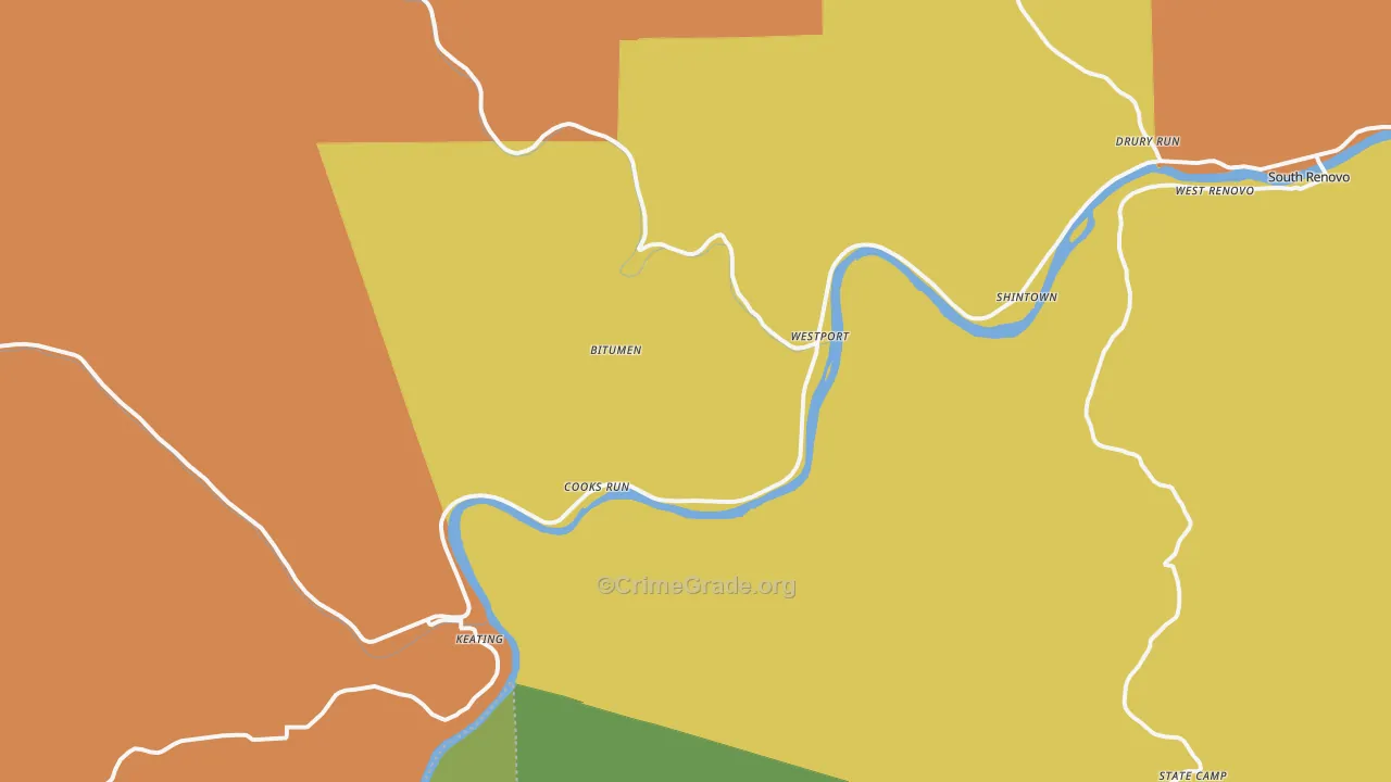 Westport, PA Map of Drug-Related Crime Rates