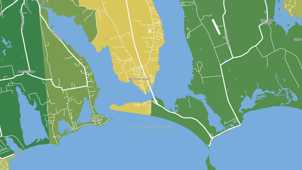Westport Point, MA Map of Drug-Related Crime Rates