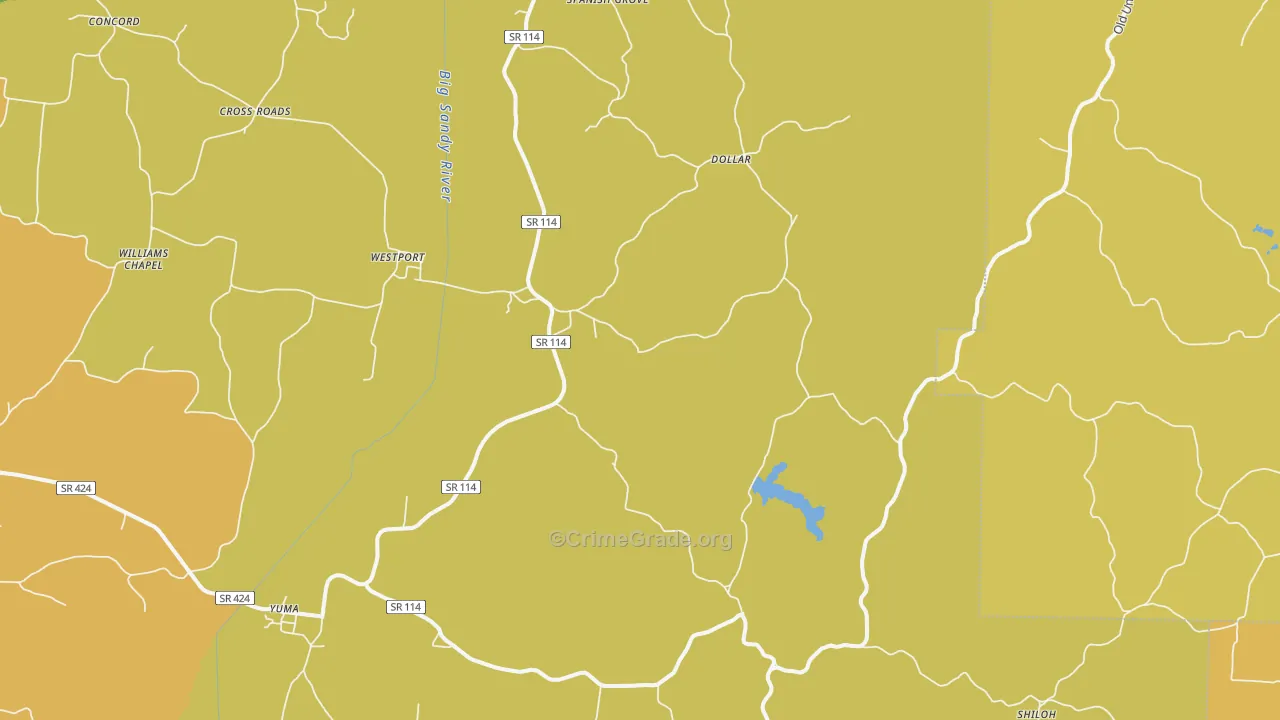 Westport, TN Map of Drug-Related Crime Rates