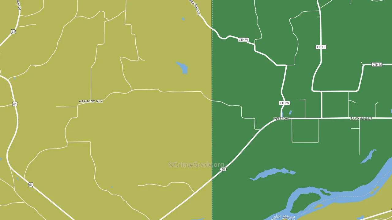 Westport, WI Map of Drug-Related Crime Rates