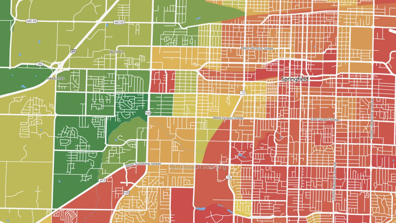 Westside Community Betterment, Springfield, MO Map of Drug-Related Crime Rates
